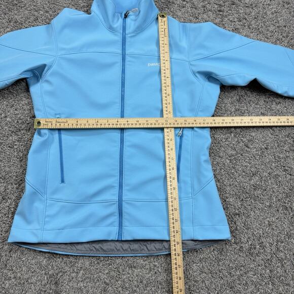 Women's Patagonia Adze Hybrid Jacket Polartec Soft Shell Full Zip Blue Cyan M - Picture 7 of 7
